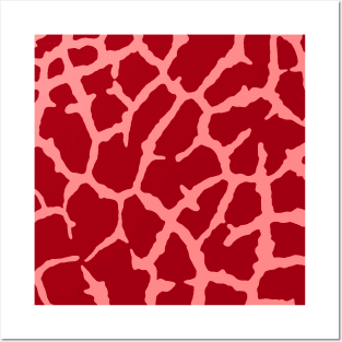 Red Giraffe Print Posters and Art